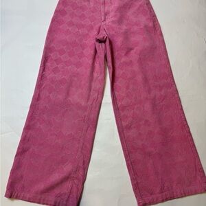 Forever 21 Flare Corduroy Pants Light Pink  Size XS Diamond Pattern